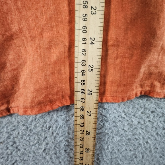 J Jill Love Linen Top Womens XS Orange Button Front 100% Linen Casual Preppy - Picture 8 of 11